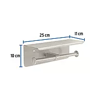 Portarrollo doble en satín con soporte para celular, Foset - RIA-85N / 46357 Portarrollo doble en satín con soporte para celular, Foset - RIA-85N / 46357