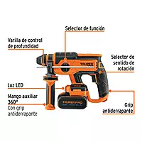 Rotomartillo SDS Plus 20V, 2 J, 1 batería 4Ah, PRO, 103263 - ROEI-20A Rotomartillo SDS Plus 20V, 2 J, 1 batería 4Ah, PRO, 103263 - ROEI-20A