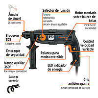 Rotomartillo SDS Plus 2 Joules 650 W, industrial, Truper - ROEL-20N / 16762 Rotomartillo SDS Plus 2 Joules 650 W, industrial, Truper - ROEL-20N / 16762