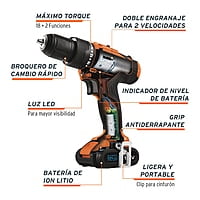Rotomartillo inalámbrico 3/8' 12 V, profesional, Truper - ROTI-12A / 12794 Rotomartillo inalámbrico 3/8' 12 V, profesional, Truper - ROTI-12A / 12794
