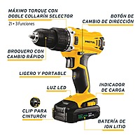 Rotomartillo 1/2', 20V, 1 batería 2Ah, PRETUL, 26117 - ROTI-20P2 Rotomartillo 1/2', 20V, 1 batería 2Ah, PRETUL, 26117 - ROTI-20P2