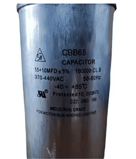 Capacitor Dual 55+10 Mfd 440 Vac "Gb" - Cd-R55D+10