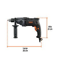 Taladro de 1/2" 800 W dos velocidades, industrial, Truper 103068 / TAL-1/2N2 - 1665 / TAL-1/2N