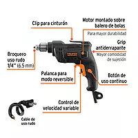 Taladro 1/4', 380W, TRUPER INDUSTRIAL, 103067 - TAL-1/4N
