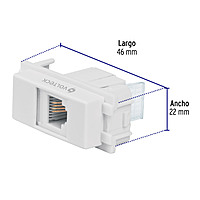Toma de teléfono, línea Italiana, color blanco - TE-IB / 48140 Toma de teléfono, línea Italiana, color blanco - TE-IB / 48140
