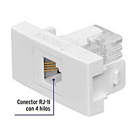 Toma de teléfono, línea Oslo, color blanco - TE-OB / 48327