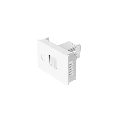 Toma de teléfono, 1.5 módulos, línea Española, color blanco - TE15-EB / 47056