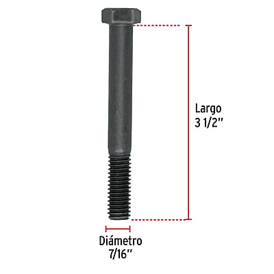 Bolsa con 20 tornillos 7/16' x 3-1/2' de acero, grado 5 - TOR5-7/16X3-1/2 / 44796