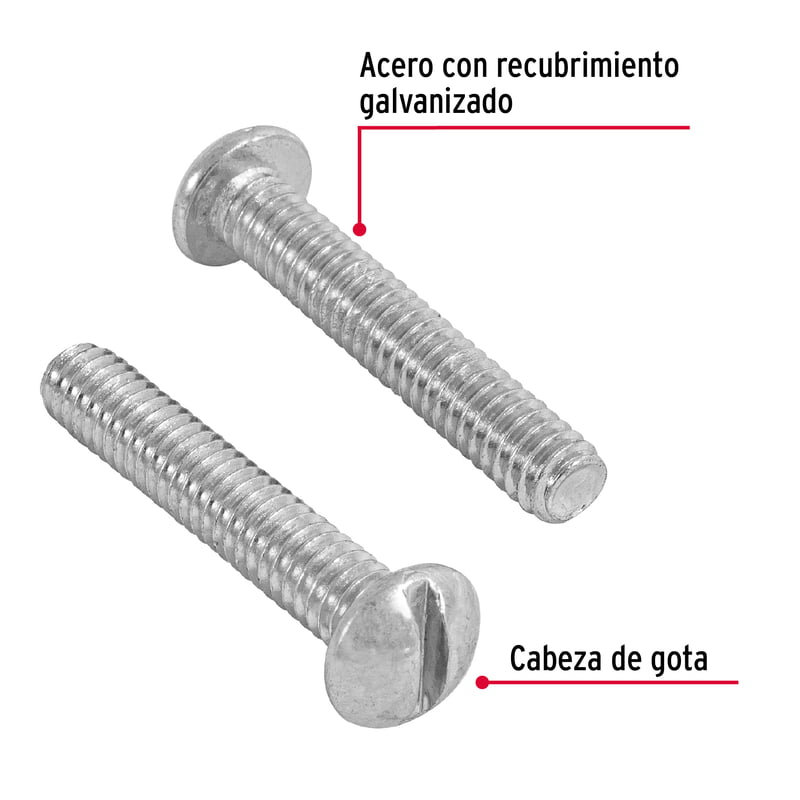 Bolsa con 80 tornillos 1/4 'x 1-1/2' tipo estufa - TORE-1/4X1-1/2 / 44628
