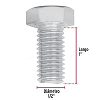 Bolsa con 40 tornillos 1/2' x 1-1/4' tipo máquina - TORM-1/2X1-1/4 / 44592