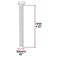Bolsa con 10 tornillos 1/2' x 4-1/2' tipo máquina - TORM-1/2X4-1/2 / 44665