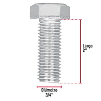 Bolsa con 6 tornillos 3/4' x 2' tipo máquina - TORM-3/4X2 / 44702
