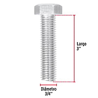 Bolsa con 4 tornillos 3/4' x 3' tipo máquina - TORM-3/4X3 / 44704