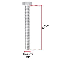 Bolsa con 4 tornillos 3/4' x 6' tipo máquina - TORM-3/4X6 / 44754