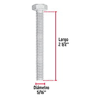 Bolsa con 60 tornillos 5/16' x 2-1/2' tipo máquina - TORM-5/16X2-1/2 / 44570 Bolsa con 60 tornillos 5/16' x 2-1/2' tipo máquina - TORM-5/16X2-1/2 / 44570