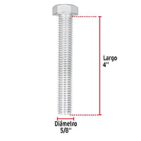Bolsa con 8 tornillos 5/8' x 4' tipo máquina - TORM-5/8X4 / 44682