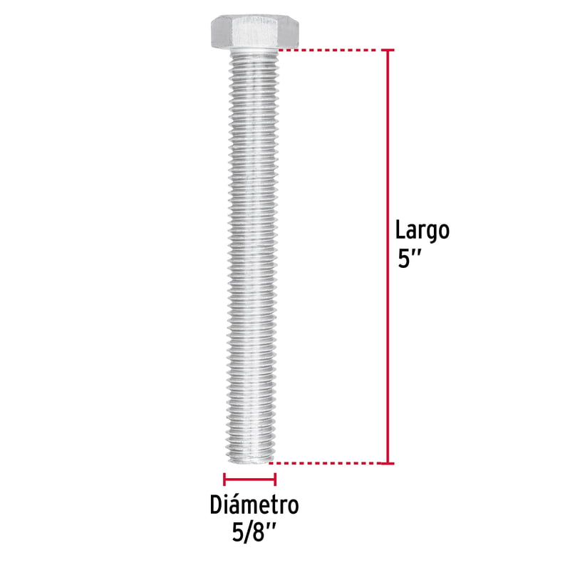 Bolsa con 6 tornillos 5/8' x 5' tipo máquina - TORM-5/8X5 / 44692