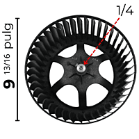Turbina Condensador Modelo MAPS1411H Largo 4 5/16 Ancho 9 13/16 Flecha 1/4 - 12100103A00062-1 Turbina Condensador Modelo MAPS1411H Largo 4 5/16 Ancho 9 13/16 Flecha 1/4 - 12100103A00062-1