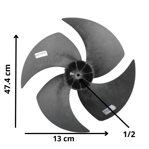 Aspa Minisplit Samsung, Mod UQT2 Largo 47.4 cm, Ancho 13 cm, Flecha 1/2, 3 hojas - UQT24A2RB Aspa Minisplit Samsung, Mod UQT2 Largo 47.4 cm, Ancho 13 cm, Flecha 1/2, 3 hojas - UQT24A2RB