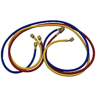 Juego de 3 Manguras de Carga de Refrigerante, 800 PSI, 150 CM DE LONGITUD, 1/4"-1/4"(Y), 1/4"-5/16"®, 1/4"-5/16"(B) - WIP-MRH-1