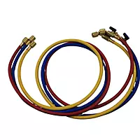 Juego de 3 Mangueras de Carga de Refrigerante con Valvulas de Seguridad, 800 PSI, 180 CM de Longitud, 1/4"-1/4"(Y), 1/4"-5/16"®, 1/4"-5/16"(B) - WIP-MRH-1SV