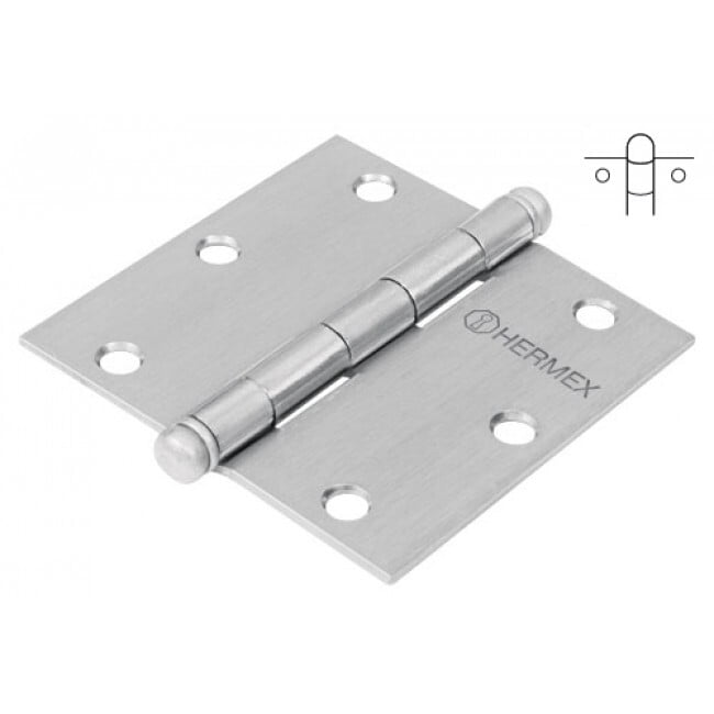 Bisagra cuadrada 2-1/2', acero cromo mate, redonda - BC-253R / 43255 Bisagra cuadrada 2-1/2', acero cromo mate, redonda - BC-253R / 43255