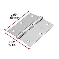 Bisagra cuadrada 3-1/2', acero cromo mate,plana,Hermex Basic - BC-353PP / 23688