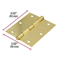 Bisagra cuadrada 3-1/2', acero latonado, plana, Hermex Basic - BC-351PP / 23685