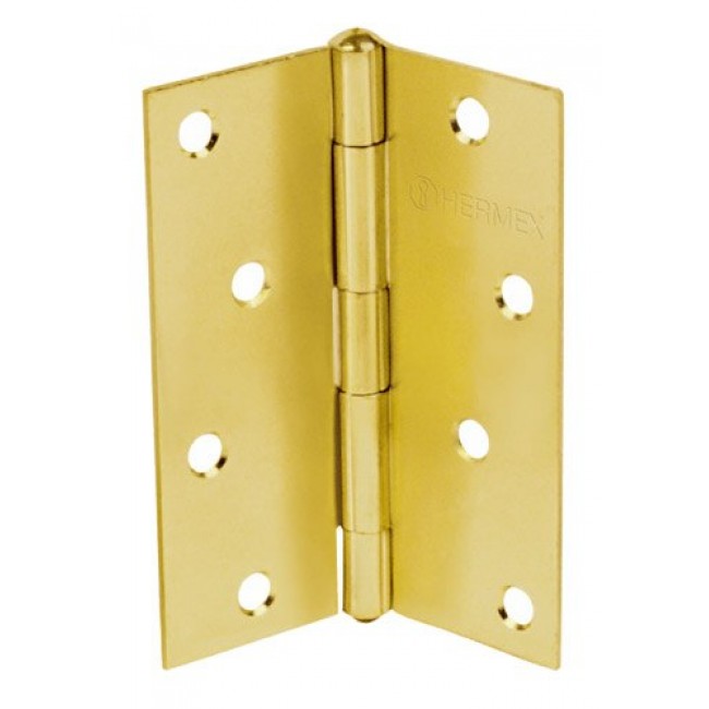 Bisagra rectangular 3-1/2', acero latonado - BR-351 / 43197 Bisagra rectangular 3-1/2', acero latonado - BR-351 / 43197