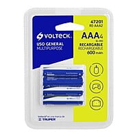 Blíster con 4 pilas AAA recargables uso general, 600 mAh - RE-AAA2 / 47201