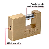 Candado antipalanca, 60mm, cuerpo de latón, Hermex Basic - COR-60P / 22518