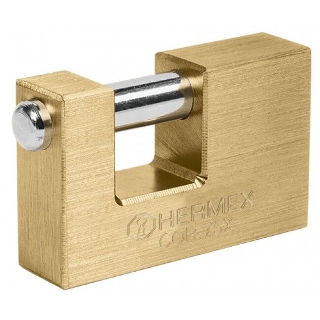 Candado antipalanca, 75mm, cuerpo de latón, llave tetra - COR-75X / 43353