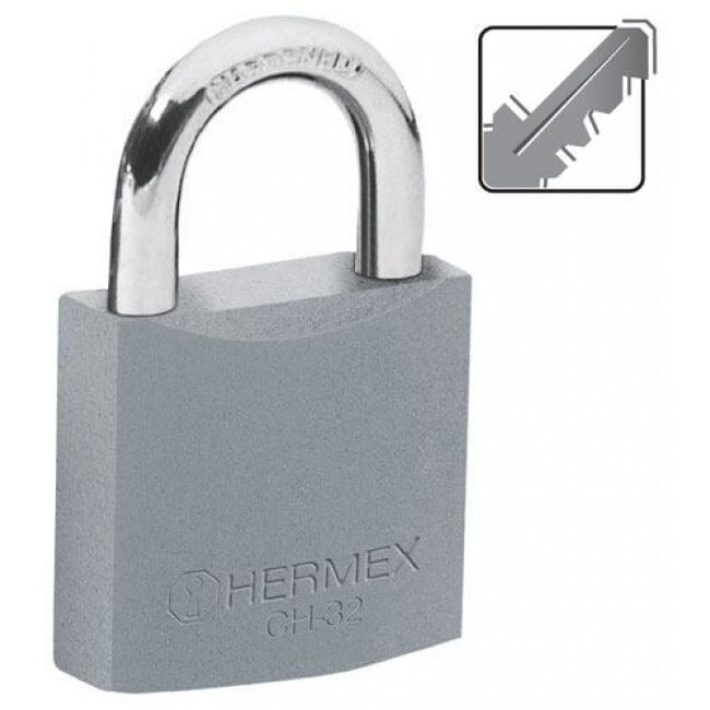Candado de hierro, 32 mm, gancho corto, caja - CH-32 / 43791 Candado de hierro, 32 mm, gancho corto, caja - CH-32 / 43791