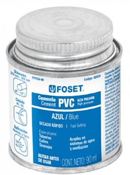 Cemento azul para PVC, hasta 12', bote 90 ml - PPVCA-90 / 42024