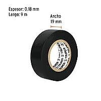 Cinta de aislar de 9 m x 19 mm, negra, Truper - M-22 / 12501