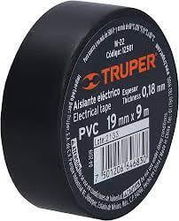 Cinta de aislar de 9 m x 19 mm, negra, Truper - M-22 / 12501