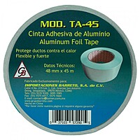 Cinta De Aluminio 0.038Mm X 48 Mm X 45M De Largo Para Ductos - Ta-45 Cinta De Aluminio 0.038Mm X 48 Mm X 45M De Largo Para Ductos - Ta-45