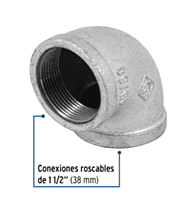 Codo 90°, acero galvanizado, 1-1/2' - CG-505 / 48750 Codo 90°, acero galvanizado, 1-1/2' - CG-505 / 48750