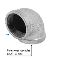 Codo 90°, acero galvanizado, 2' - CG-506 / 48751
