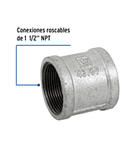 Cople reforzado, acero galvanizado, 1-1/2' - CG-205 Cople reforzado, acero galvanizado, 1-1/2' - CG-205