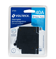 Interruptor termomagnético 2 polos 40 A, Volteck - IT-240 / 47511 Interruptor termomagnético 2 polos 40 A, Volteck - IT-240 / 47511