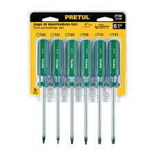 Juego de 6 desarmadores Torx mango de PVC, Pretul 27192