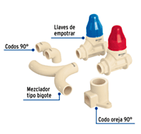 KIT conexiones CPVC para instalación regadera, sin manerales - CPVC-KIT-B / 46034