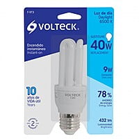 Lámpara 9 W, triple, luz día, T3, en blister, Volteck - F-9T3 / 46843