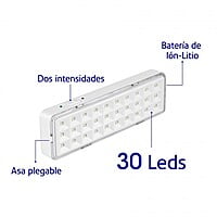 Lámpara de emergencia recargable 220 lm, 30 LED - LAE-30 / 43007