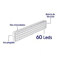 Lámpara de emergencia recargable 300 lm, 60 LED - LAE-60 / 43008