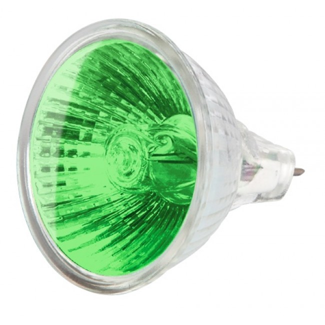 Lámpara de halógeno tipo MR16, 50 W, verde, Volteck - JR-50V / 47257