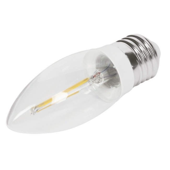 Lámpara tipo vela, filamento de LED, 3 W, E26, luz cálida - LED-V3FC / 46212