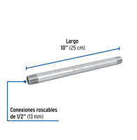 Niple, acero galvanizado, 1/2 x 10', cedula 40 - CG-421 / 48820