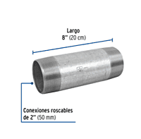 Niple, acero galvanizado, 2 x 8', cedula 40 - CG-446 / 48845 Niple, acero galvanizado, 2 x 8', cedula 40 - CG-446 / 48845